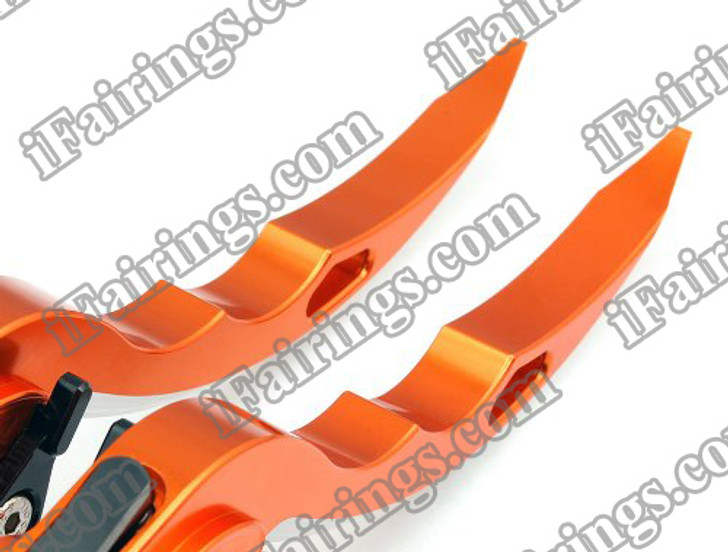 Orange CNC blade brake & clutch levers for GSXR1000 2000 2001 2002 2003 2004 (F-14/S-248). Our levers are designed as a direct replacement of the stock levers but more benefit over the stock ones