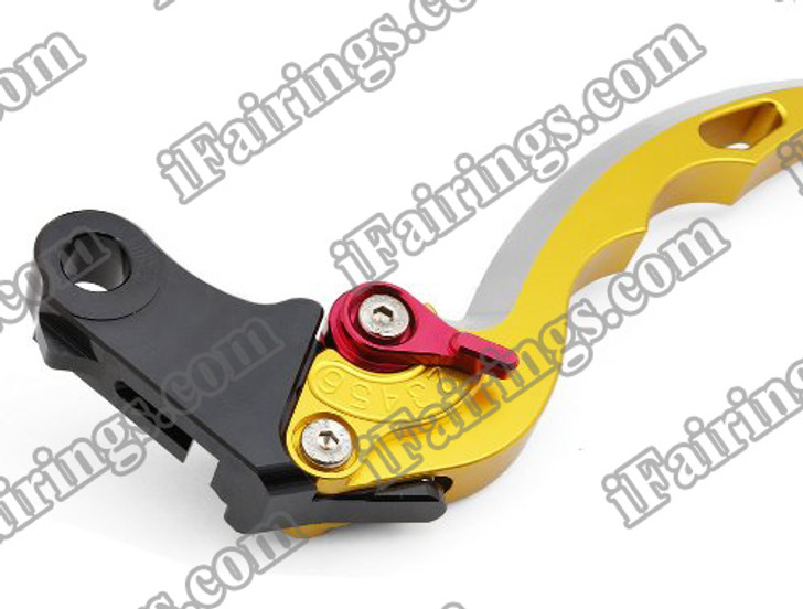 Gold CNC blade brake & clutch levers for Kawasaki ZX10R 2006 to 2012 (F-88/K-828). Our levers are designed as a direct replacement of the stock levers but more benefit over the stock ones