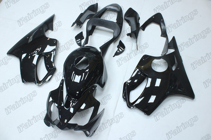 Aftermarket fairing for 2001 2002 2003 Honda CBR600F4i gloss black.