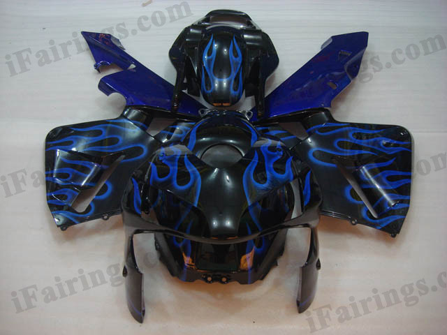 2003 2004 Honda CBR600RR black and blue flame fairing kits