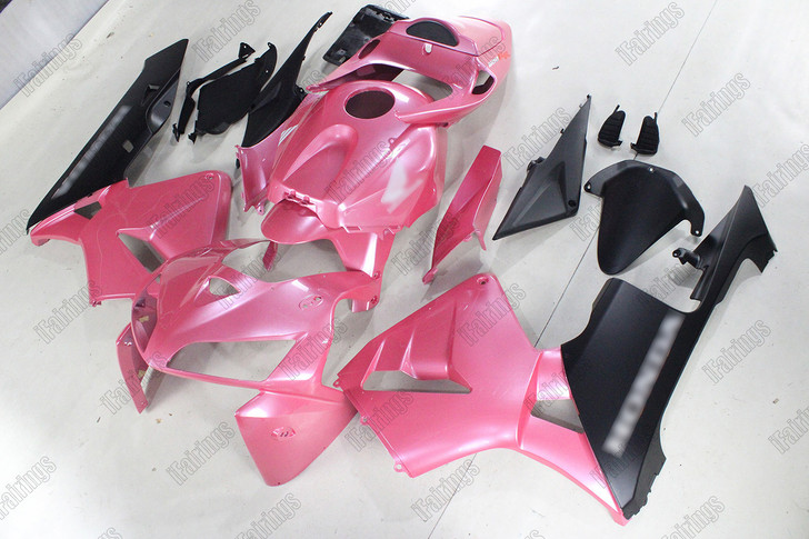 2005 2006 CBR600RR Fairing Kit - Metallic Pink/Matte Black.