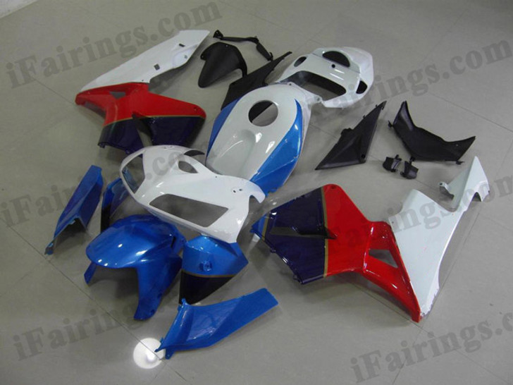 OEM factory quality fairings and body kits for 2005 2006 Honda CBR600RR with factory color scheme color scheme/graphics, this oem replacement fairing sets are oem quality, fast shipping and easy installation. The 2005 2006 CBR600RR fairings can also be customized.