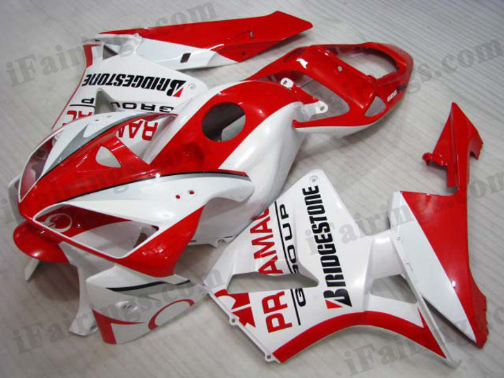 OEM factory quality fairings and body kits for 2005 2006 Honda CBR600RR with RRAMAC color scheme/graphics, this oem replacement fairing sets are oem quality, fast shipping and easy installation. The 2005 2006 CBR600RR fairings can also be customized.