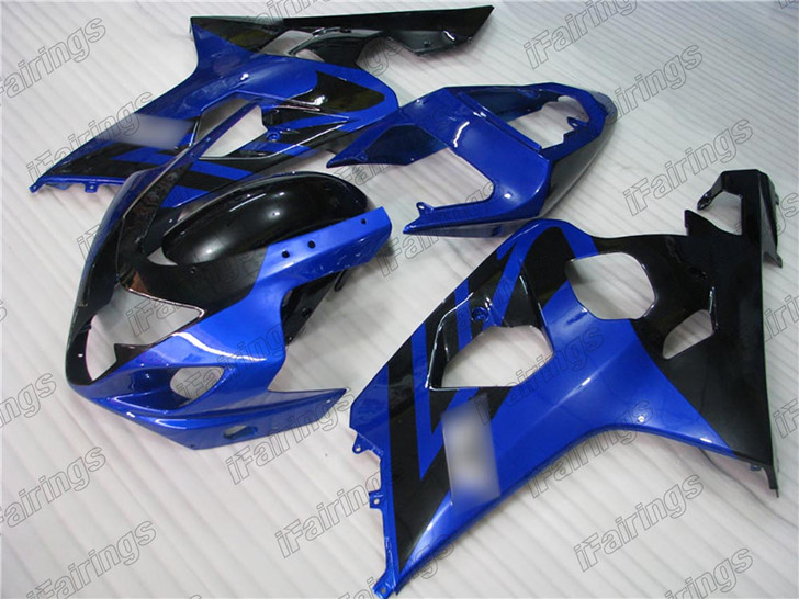 Aftermarket fairing for 2004 2005 Suzuki GSXR 600/750 blue and black color.