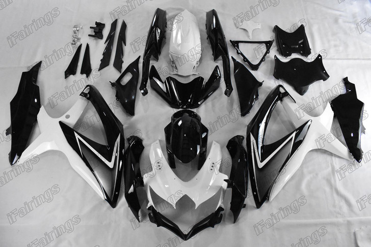 2008 2009 2010 Suzuki GSXR600 GSXR750 K8 K9 K10 white and black fairing