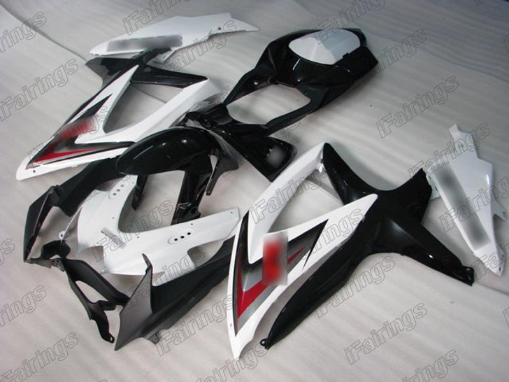 2008 2009 2010 Suzuki GSXR600 GSXR750 K8 K9 K10 white and black fairing kit