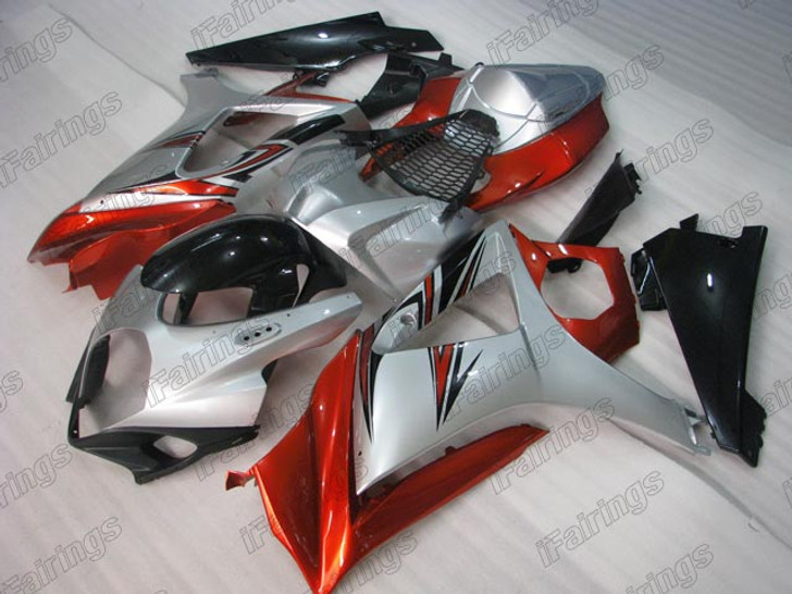 2007 2008 Suzuki GSXR1000 custom body kit orange silver and black