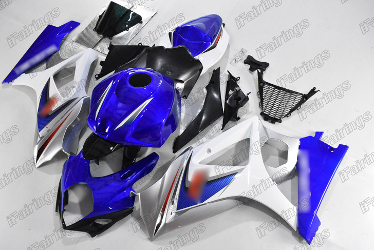 2007 2008 Suzuki GSXR1000 blue and white fairing kit