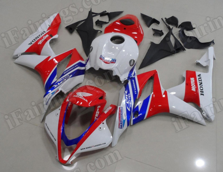 Original Honda fairing sets for CBR600RR 2009 2010 2011 2012 factory scheme graphic red,blue and white. The fairing kits are all injection molds made and 100% precisely fit factory bike. 12 calendar days fast and free shipping and 60 days money back guarantee.