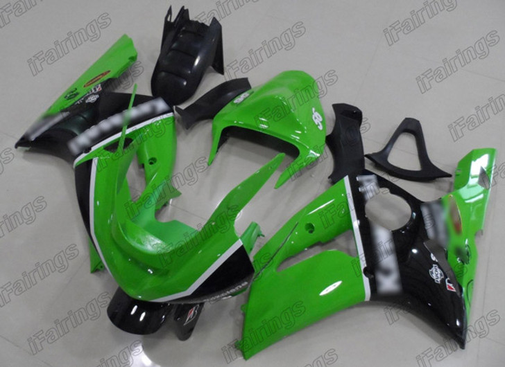 2003 2004 Kawasaki Ninja ZX-6R ZX-6RR 636 green and black fairings