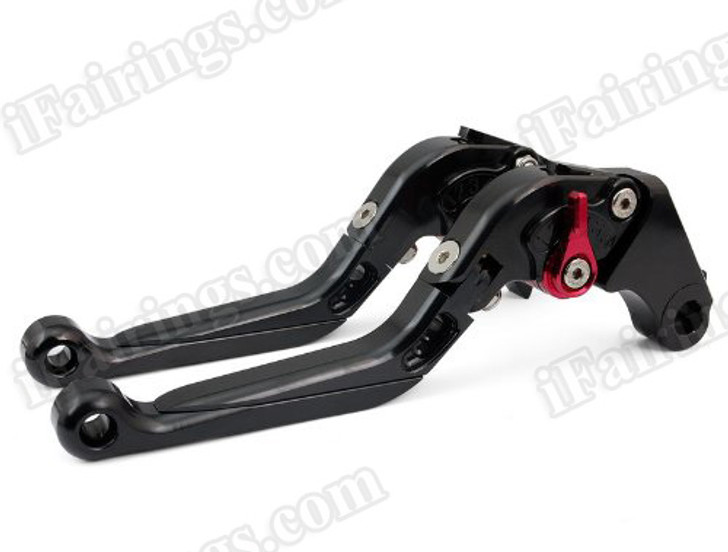 Black CNC adjustable folding and extendable levers for Honda CBR600 F3 1995 to 2007 (F-18/H-626). Our levers are designed as a direct replacement of the stock levers but more benefit over the stock ones