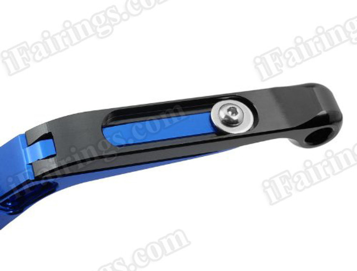 Blue/Black CNC adjustable folding and extendable levers for Honda CBR600 F3 1995 to 2007 (F-18/H-626). Our levers are designed as a direct replacement of the stock levers but more benefit over the stock ones