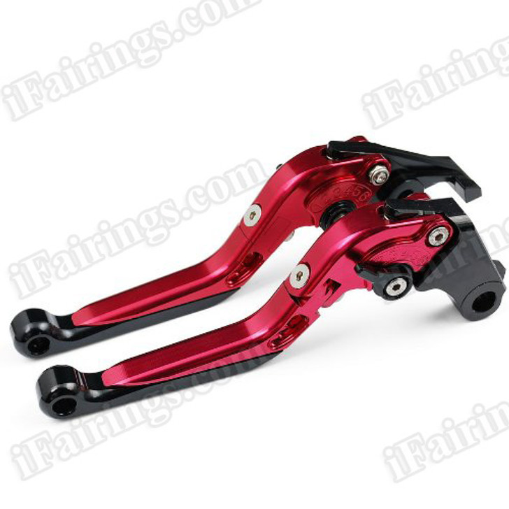 Red/Black CNC adjustable folding and extendable levers for Honda CBR600 F3 1995 to 2007 (F-18/H-626). Our levers are designed as a direct replacement of the stock levers but more benefit over the stock ones.