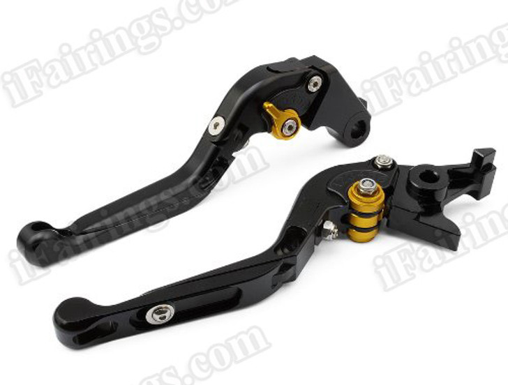 Black CNC Adjustable Folding and Extendable levers for Honda CBR600RR 2009 2010 2011 2012 (F-33/Y-688H).