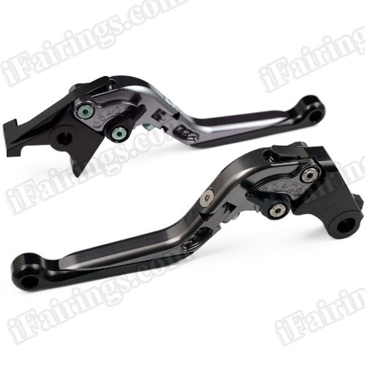 Grey/Black CNC adjustable folding and extendable levers for Honda CBR1000RR FireBlade 2004 2005 2006 2007 (F-33/H-33). Our levers are designed as a direct replacement of the stock levers but more benefit over the stock ones.