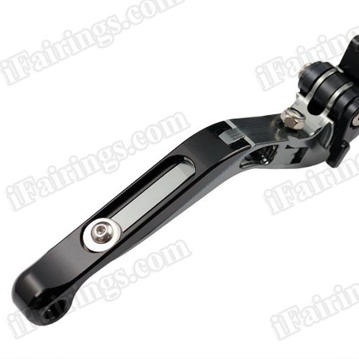 Grey/Black CNC adjustable folding and extendable levers for Honda CBR1000RR FireBlade 2004 2005 2006 2007 (F-33/H-33). Our levers are designed as a direct replacement of the stock levers but more benefit over the stock ones.