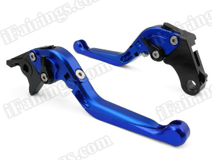 Blue CNC adjustable folding and extendable levers for Honda CBR1000RR FireBlade 2004 2005 2006 2007 (F-33/H-33). Our levers are designed as a direct replacement of the stock levers but more benefit over the stock ones.