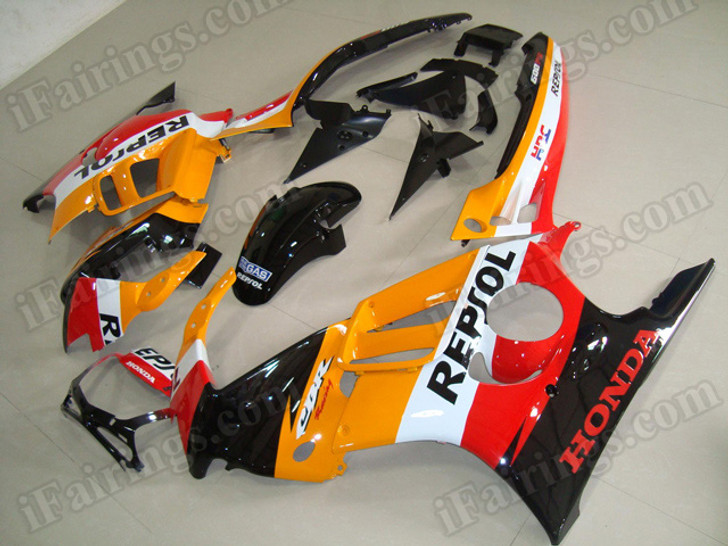 aftermarket fairings and bodywork for Honda CBR600 F3 1995 1996, this motorcycle fairings are replacement plastic with various graphics,  they are top quality and oem fairing quality comparable. All the bodywork panels are pre-drilled and 100% precise fit factory bike.