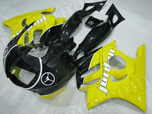 Motorcycle fairings for Honda CBR600F3 1997 1998 yellow and black jordan.