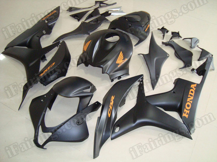 aftermarket fairings and bodywork for Honda CBR600RR 2007 2008, this motorcycle fairings are replacement plastic with various graphics,  they are top quality and oem fairing quality comparable. All the bodywork panels are pre-drilled and 100% precise fit factory bike.