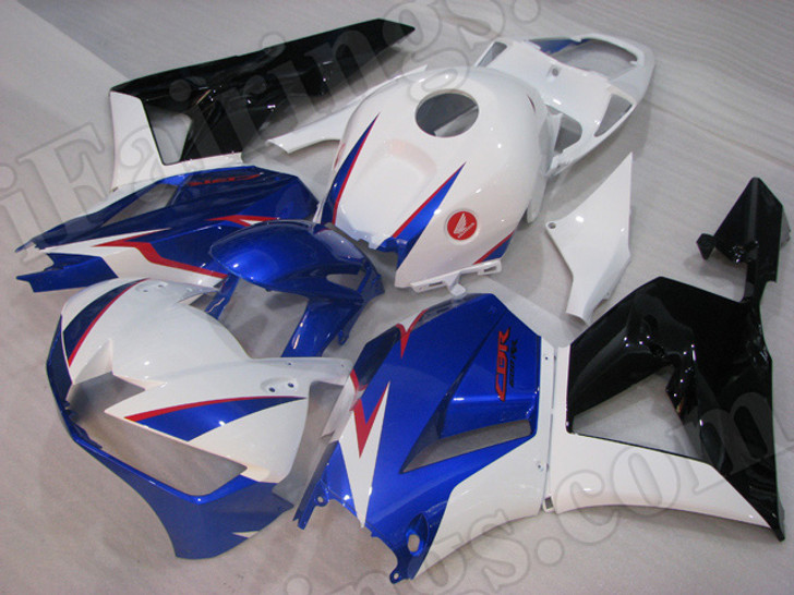 aftermarket fairing kits for 2013 2014 2015 2016 Honda CBR600RR white/blue/black paint scheme.