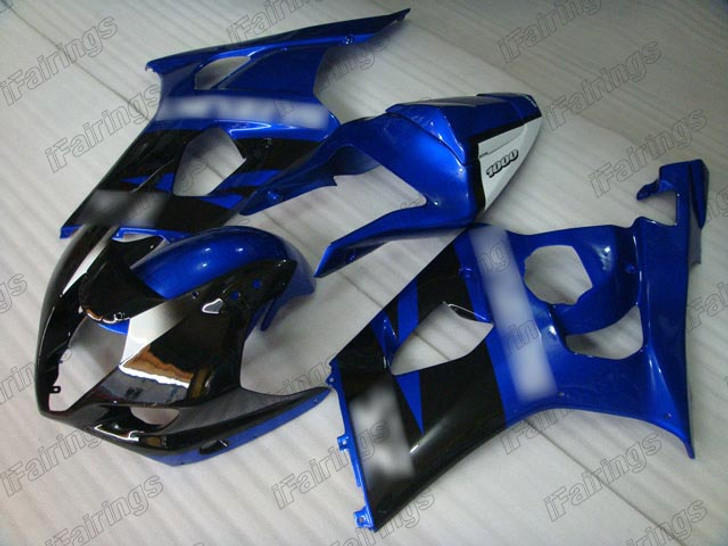 2003 2004 Suzuki GSXR1000 K3 K4 black and blue fairing