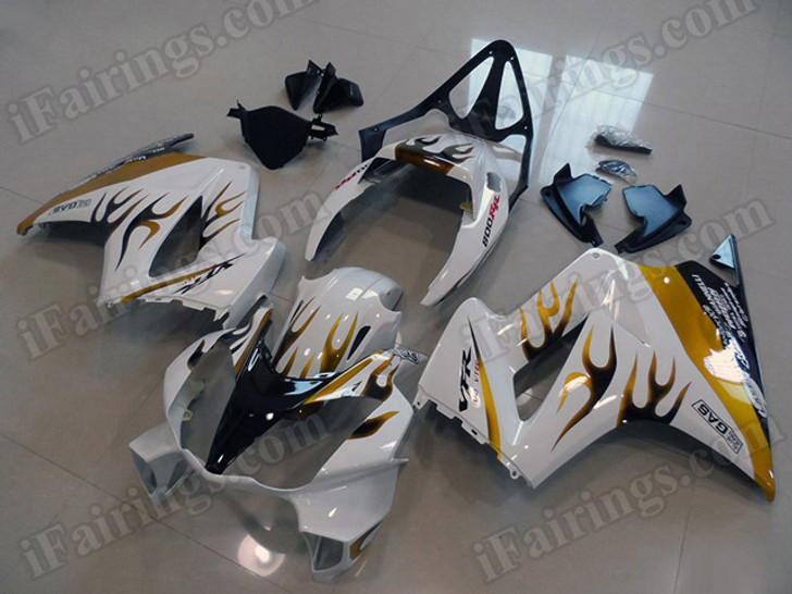 aftermarket fairings and bodywork for Honda VFR800 2002 to 2012, this motorcycle fairings are replacement plastic with various graphics,  they are top quality and oem fairing quality comparable. All the bodywork panels are pre-drilled and 100% precise fit factory bike.