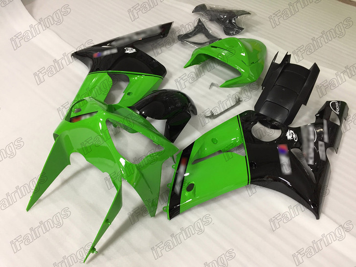 2003 2004 Kawasaki Ninja ZX-6R ZX-6RR 636 OEM green and black fairings