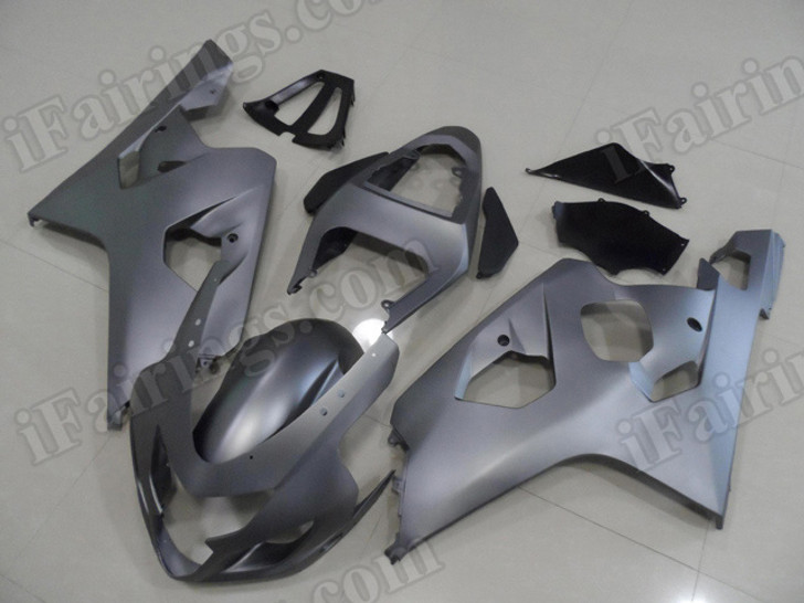 aftermarket fairings and bodywork for 2004 2005 Suzuki GSX R 600/750, this motorcycle fairings are replacement plastic with various graphics,  they are top quality and oem fairing quality comparable. All the bodywork panels are pre-drilled and 100% precise fit factory bike.