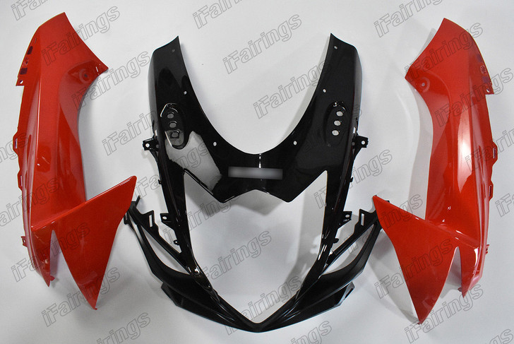 Suzuki GSXR600 GSXR750 front upper fairing black and red
