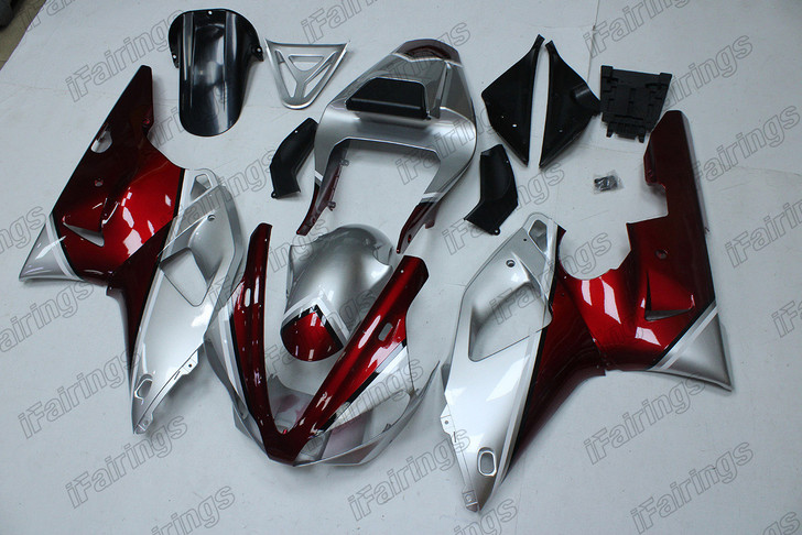 2000 2001 Yamaha YZF-R1 red and silver fairings