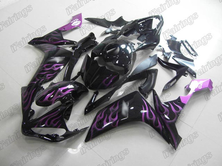 2007 2008 Yamaha YZF R1 gloss black fairing pink flame