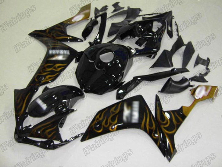 2007 2008 Yamaha YZF R1 gold flame fairing