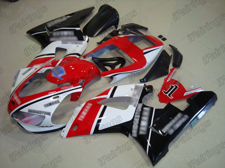 1998 1999 Yamaha YZF-R1 custom fairing red white and black