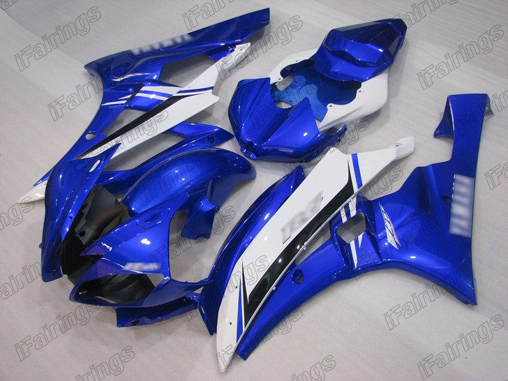 2006 2007 Yamaha YZF-R6 blue and white fairing kit