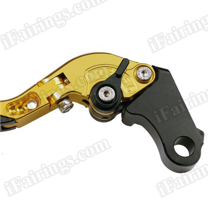 iFairings Levers are manufactured from quality CNC T-6 billet aluminum and offer effortless adjustments with 6-position adjusters that slide over ball bearings and snap securely into place. They are anodized with beautiful glossy and vibrant finish, which increases resistance to corrosion and wear. 