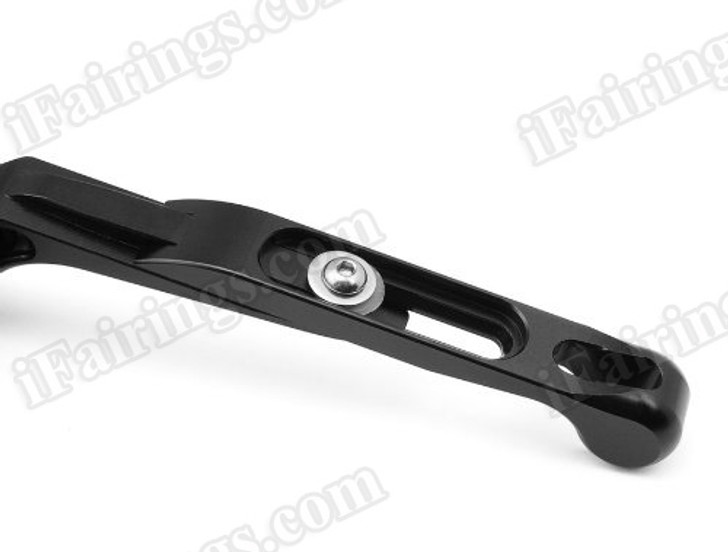 iFairings Levers are manufactured from quality CNC T-6 billet aluminum and offer effortless adjustments with 6-position adjusters that slide over ball bearings and snap securely into place. They are anodized with beautiful glossy and vibrant finish, which increases resistance to corrosion and wear. 