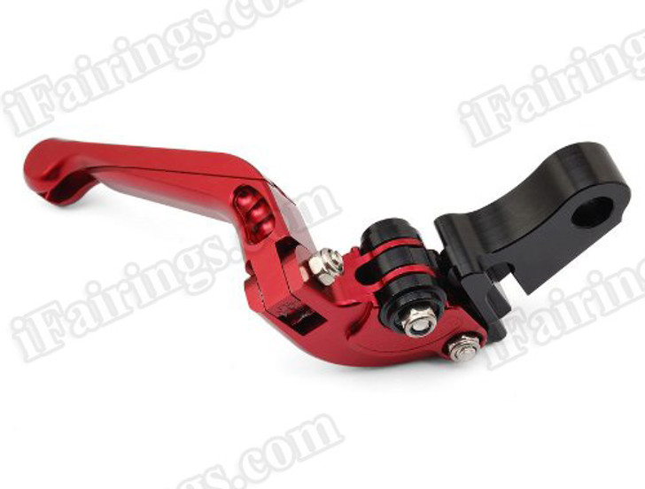 iFairings Levers are manufactured from quality CNC T-6 billet aluminum and offer effortless adjustments with 6-position adjusters that slide over ball bearings and snap securely into place. They are anodized with beautiful glossy and vibrant finish, which increases resistance to corrosion and wear. 