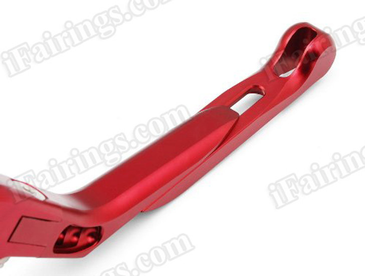 iFairings Levers are manufactured from quality CNC T-6 billet aluminum and offer effortless adjustments with 6-position adjusters that slide over ball bearings and snap securely into place. They are anodized with beautiful glossy and vibrant finish, which increases resistance to corrosion and wear. 