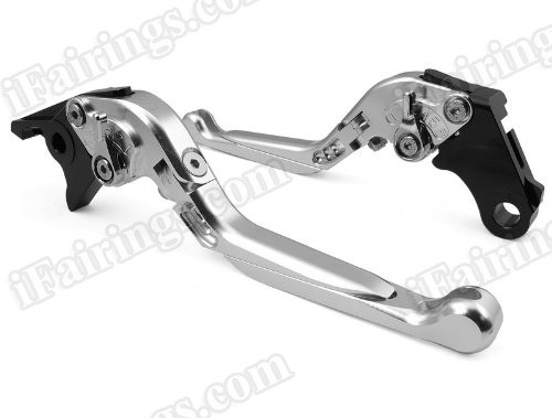 Extendable levers for HYOSUNG, adjustable and folding levers in silver, sold in pair.