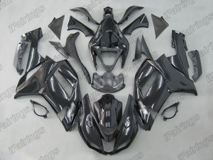 2007 2008 Kawasaki Ninja ZX-6R ZX-6RR 636 gloss black fairings