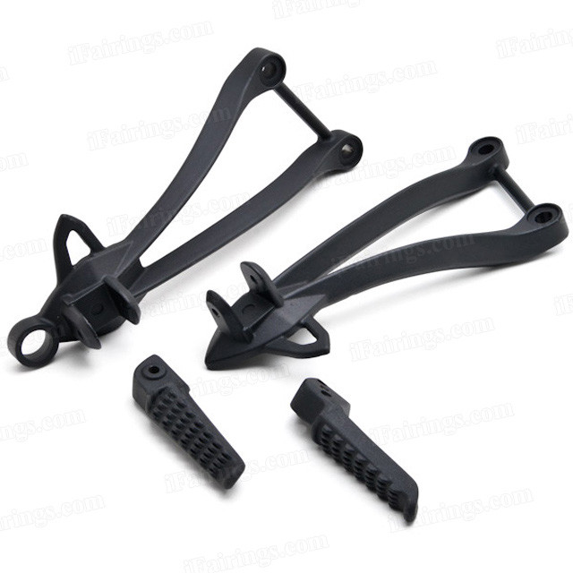 Kawasaki ZX10R 2008-2010 compatible passenger foot pegs and bracket assembly, CNC machined and precise fitment.