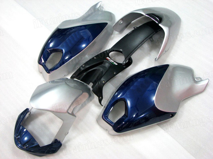 Motorcycle fairings for Ducati Monster 696/796/1100 silver and blue, these fairings are injection molded and 100% fit factory bike. All the fairings are fast and free shipping.