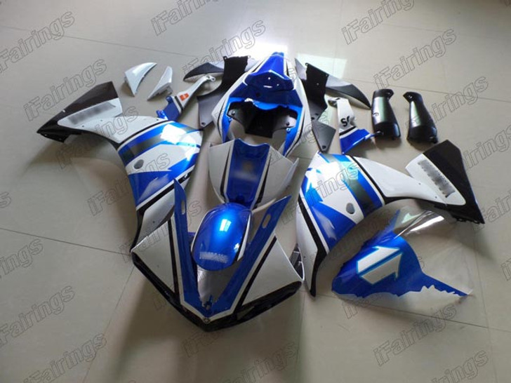 2012 2013 2014 Yamaha YZF R1 white blue and black fairing kit