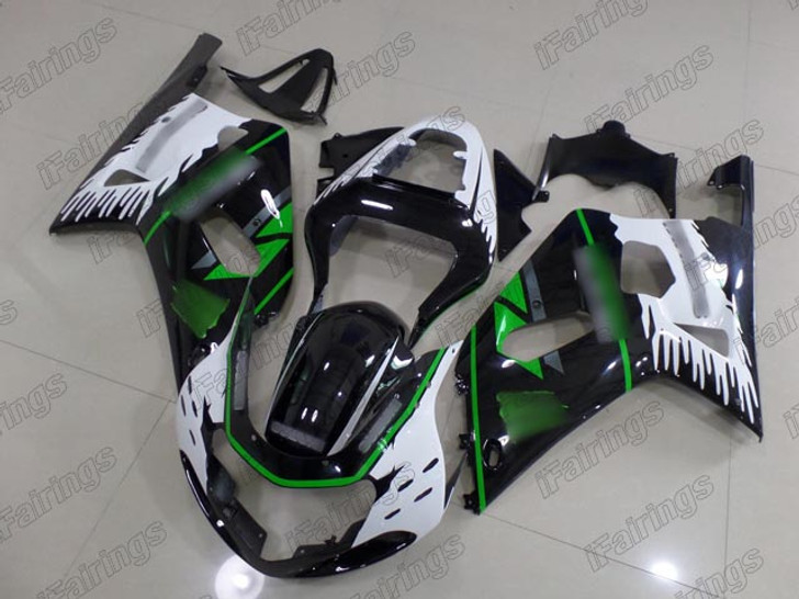 Aftermarket fairing for 2000 2001 2002 Suzuki GSX-R1000 customized base on the Monster livery