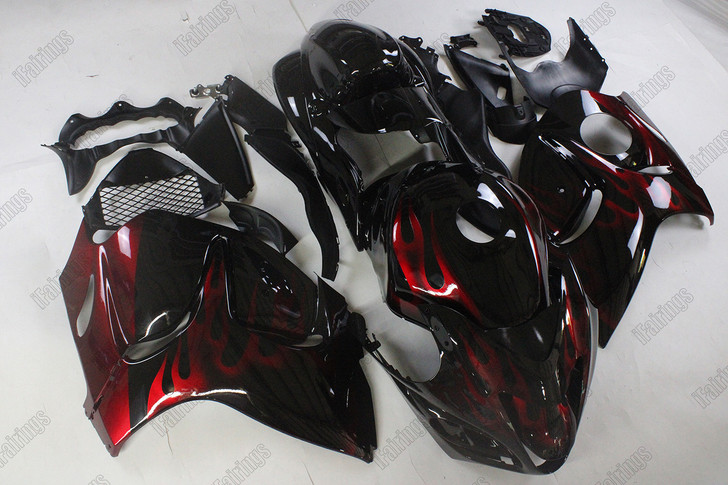 2008 to 2020 Suzuki Hayabusa GSX1300R red flame body kit