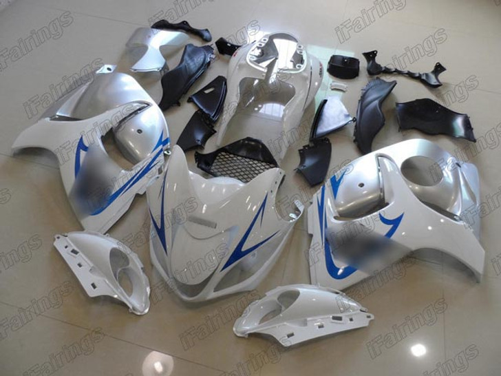 2008 to 2020 Suzuki Hayabusa GSX1300R white and silver fairing