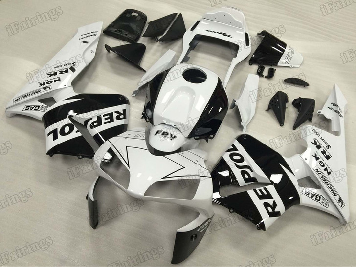 2003 2004 Honda CBR600RR Repsol graphic fairing kits, aftermarket fairings and bodywork for 2003 2004 Honda CBR600RR Repsol pattern/scheme.