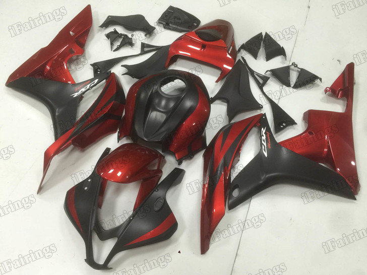 2007 2008 Honda CBR600RR red and black graphic fairing kits, aftermarket fairings and bodywork for 2007 2008 Honda CBR600RR red and black pattern/scheme.