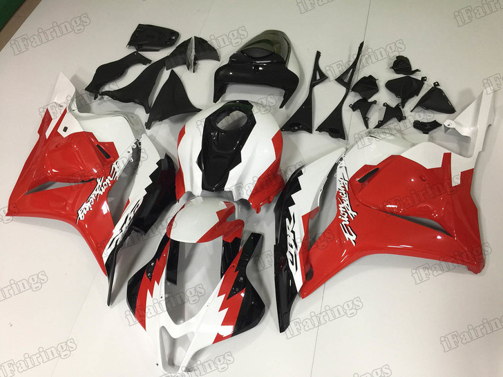 2009 2010 2011 2012 Honda CBR600RR red, white and black graphic fairing kits, aftermarket fairings and bodywork for 2009 2010 2011 2012 Honda CBR600RR red, white and black pattern/scheme.
